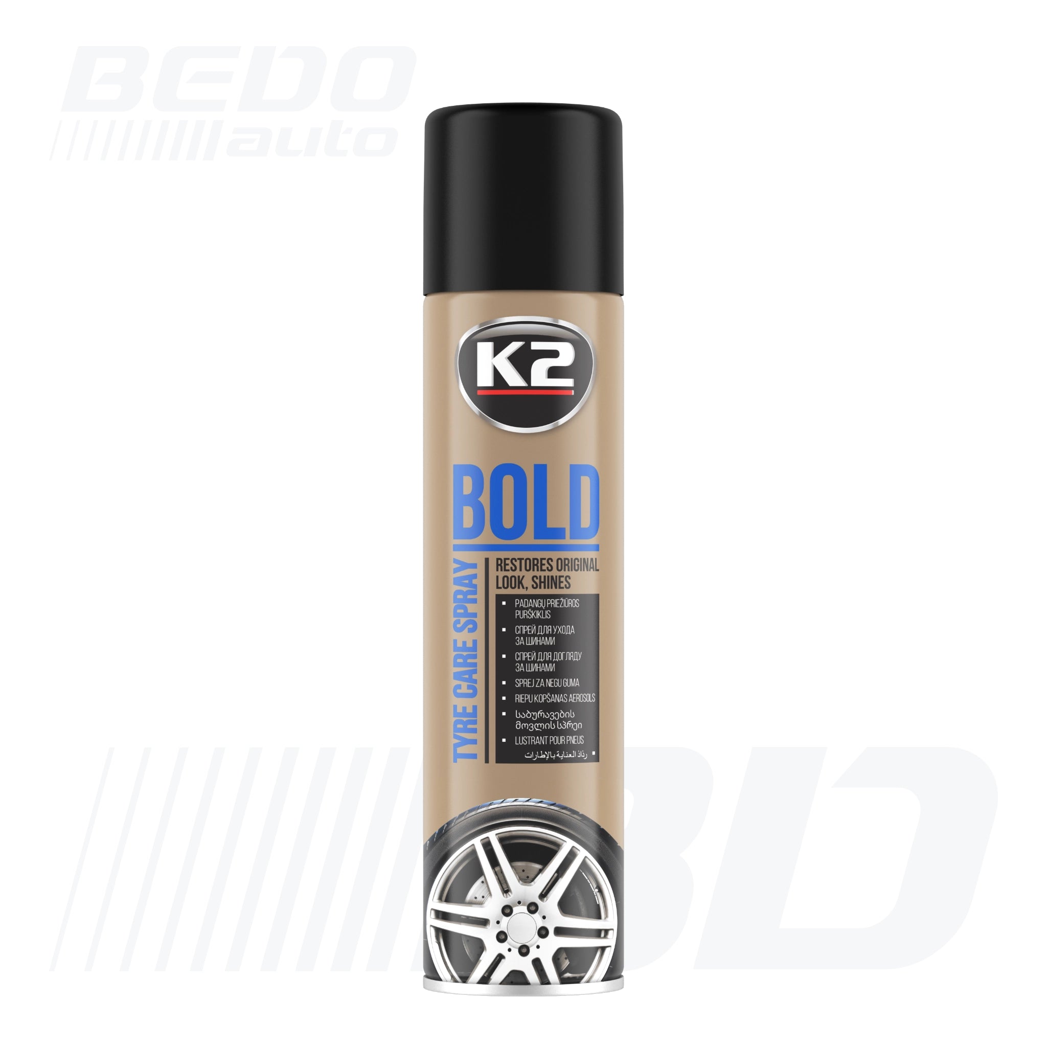 Спрей флакон за блясък на автомобилни гуми - К2 BOLD 600 мл